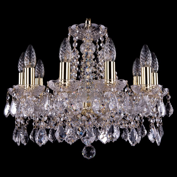 Подвесная люстра bohemia ivele crystal 1413 1413/10/165/g/leafs