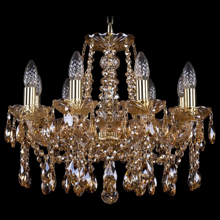 Подвесная люстра bohemia ivele crystal 1413 1413/8/165/g/m721