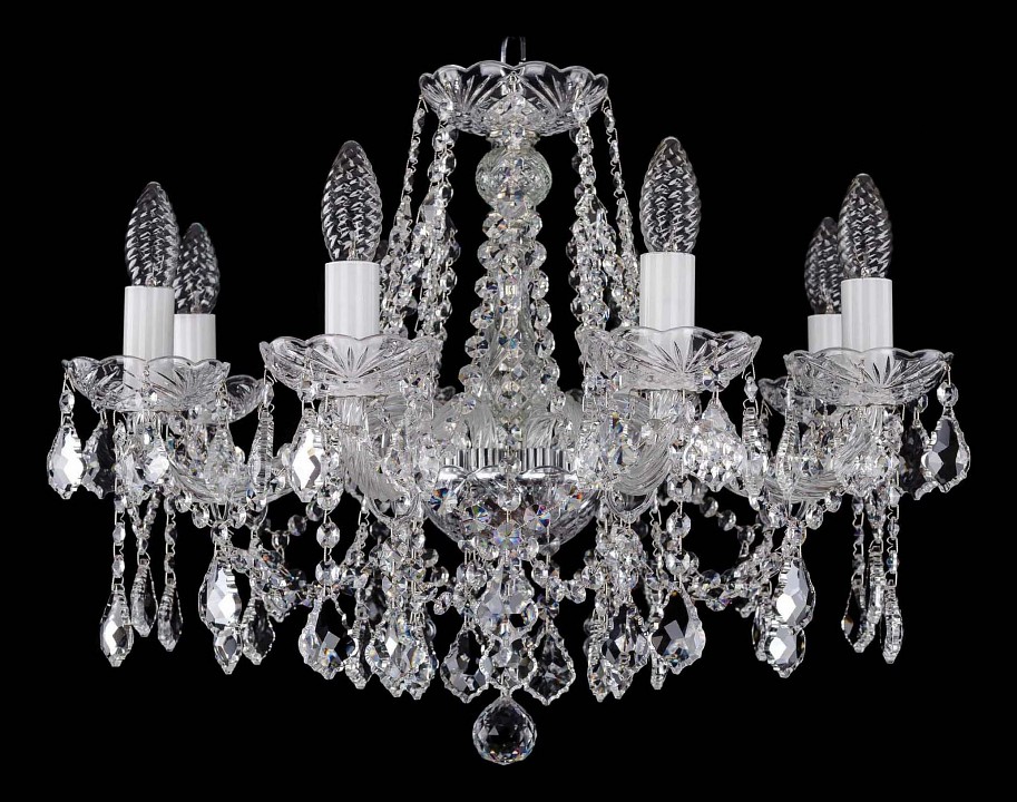 Подвесная люстра bohemia ivele crystal 1413 1413/8/200/ni/leafs