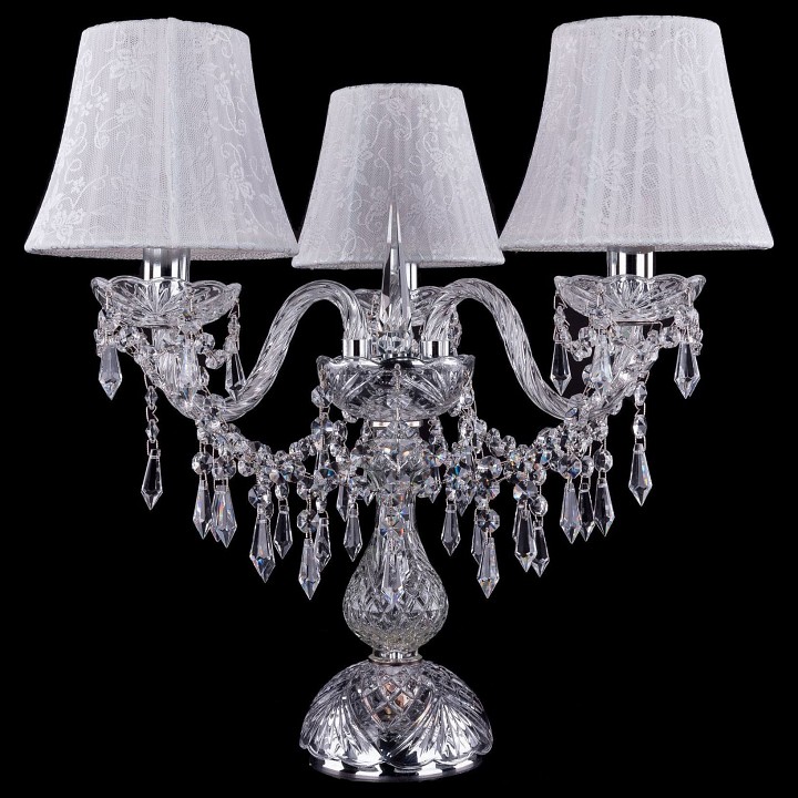 Настольная лампа декоративная bohemia ivele crystal 5703 1403l/3/141-39/ni/sh41-160