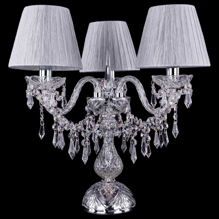 Настольная лампа декоративная bohemia ivele crystal 5703 1403l/3/141-39/ni/sh6-160