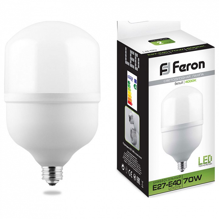 Лампа светодиодная feron saffit lb-65 e27-e40 70вт 4000k 25822