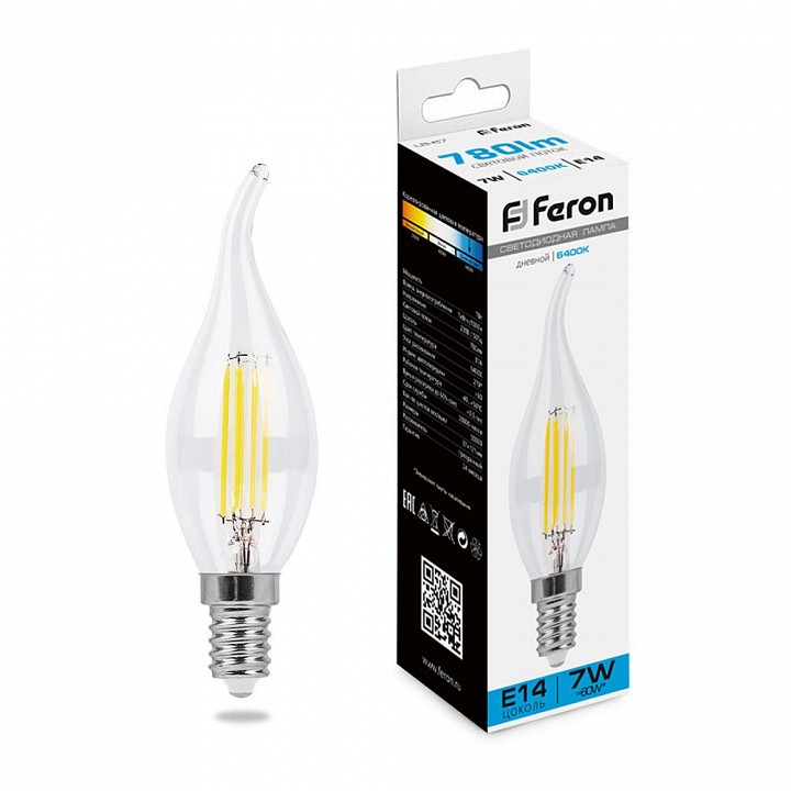 Лампа светодиодная feron lb-67 e14 7вт 6400k 38233