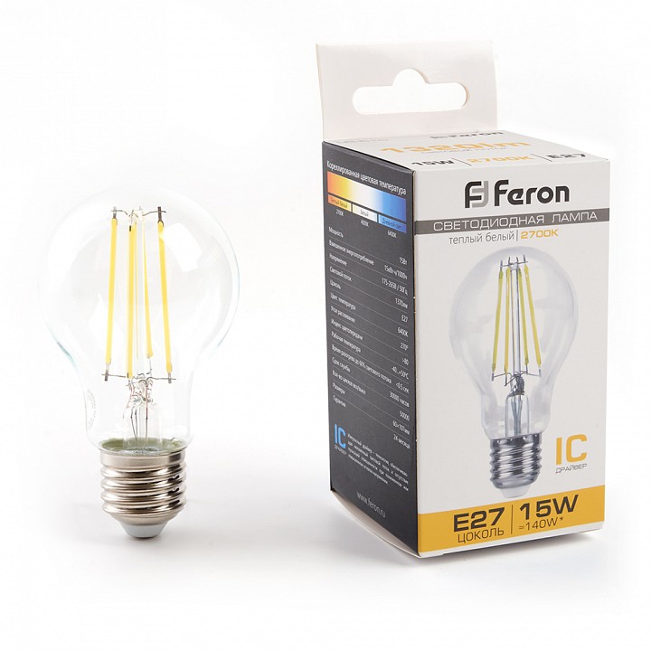 Лампа светодиодная feron lb-615 e27 15вт 2700k 38241