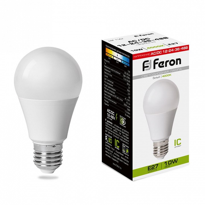 Лампа светодиодная feron lb-192 e27 10вт 4000k 38265