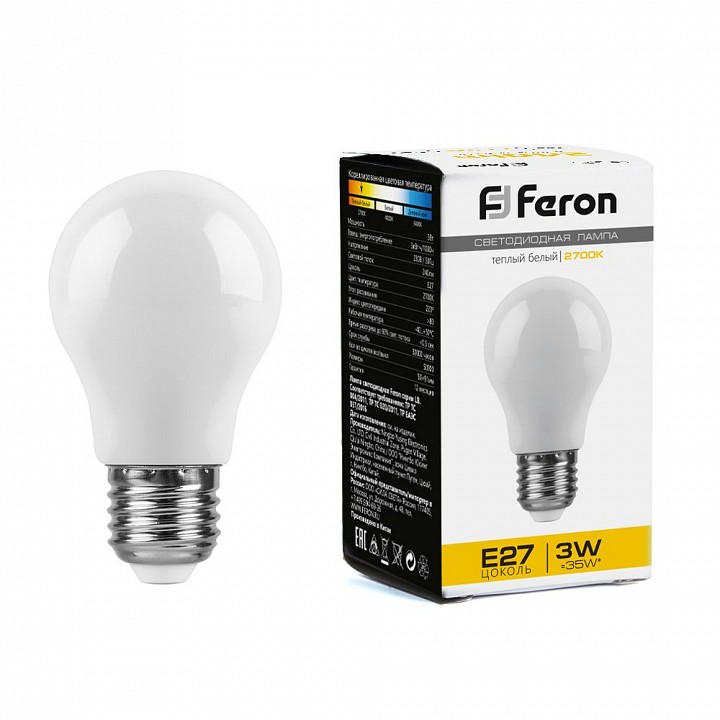 Лампа светодиодная feron lb-375 e27 3вт 2700k 38266