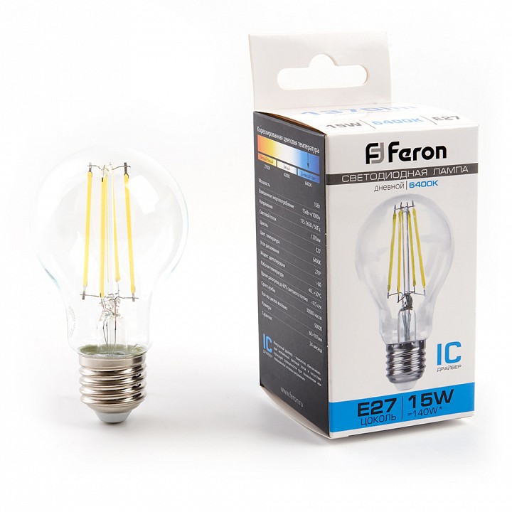 Лампа светодиодная feron lb-615 e27 15вт 6400k 48284