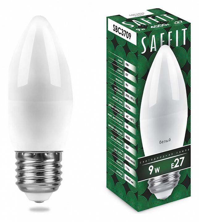 Лампа светодиодная feron saffit sbc3709 e27 9вт 4000k 55129