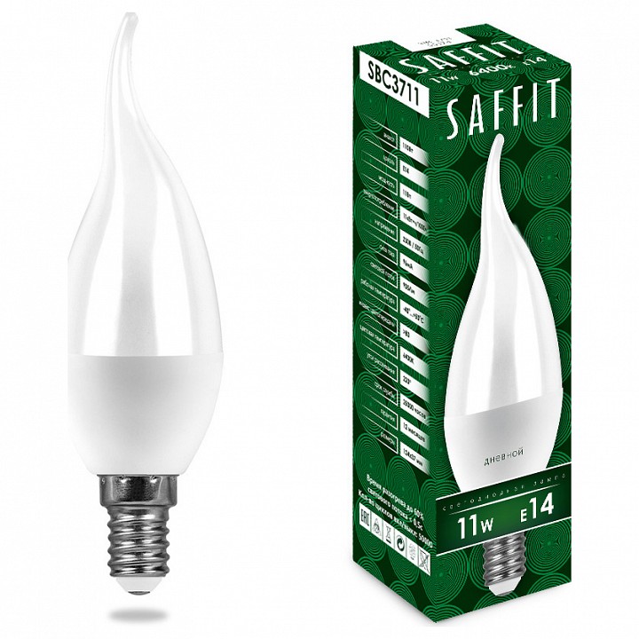 Лампа светодиодная feron saffit sbc 3711 e14 11вт 6400k 55174