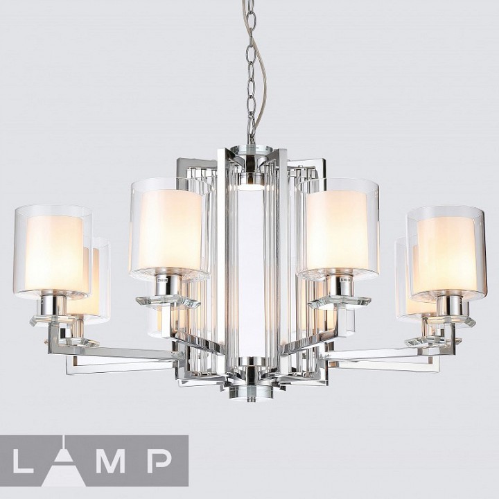 Подвесная люстра ilamp king rm6201-8 cr+cl