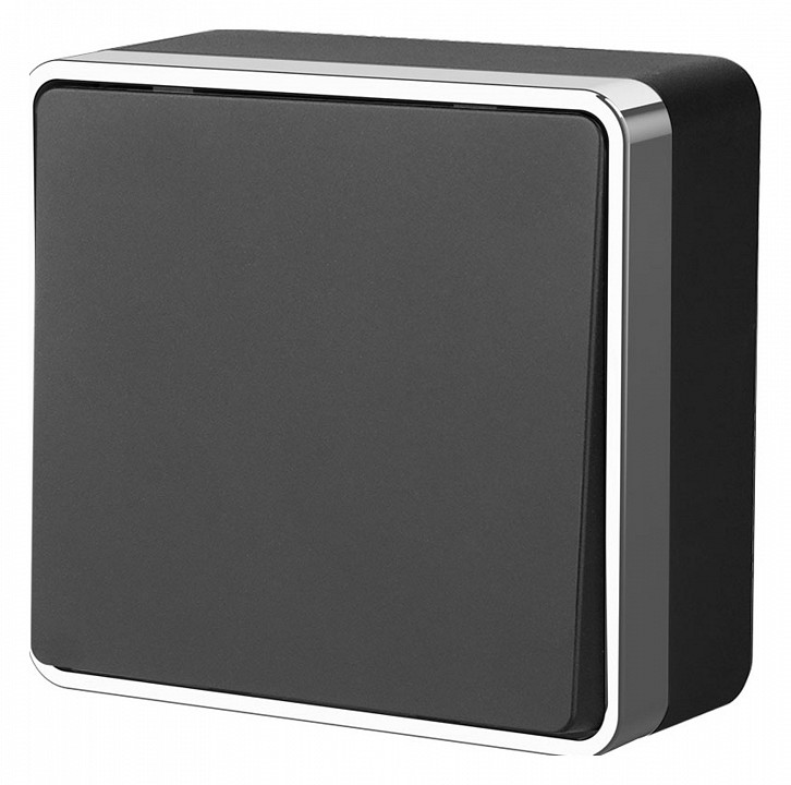 Выключатель проходной одноклавишный без рамки werkel gallant (черный/хром) w5012035