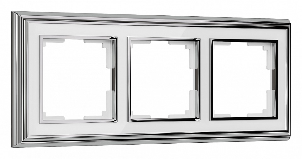 Рамка на 3 поста werkel palacio (хром/белый) w0031331