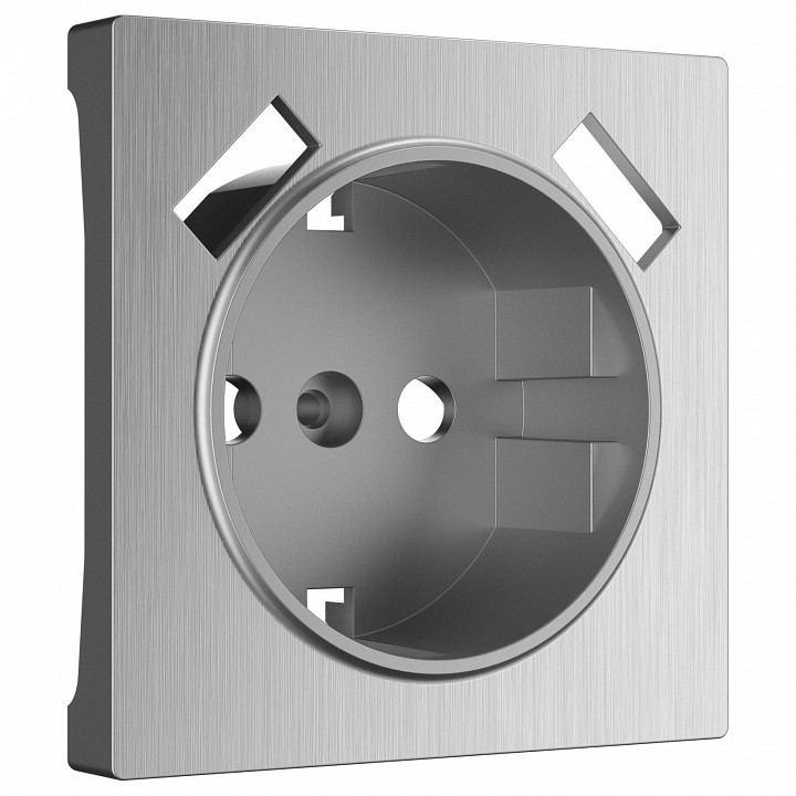 Накладка для розетки werkel серебряный рифленый w1179509