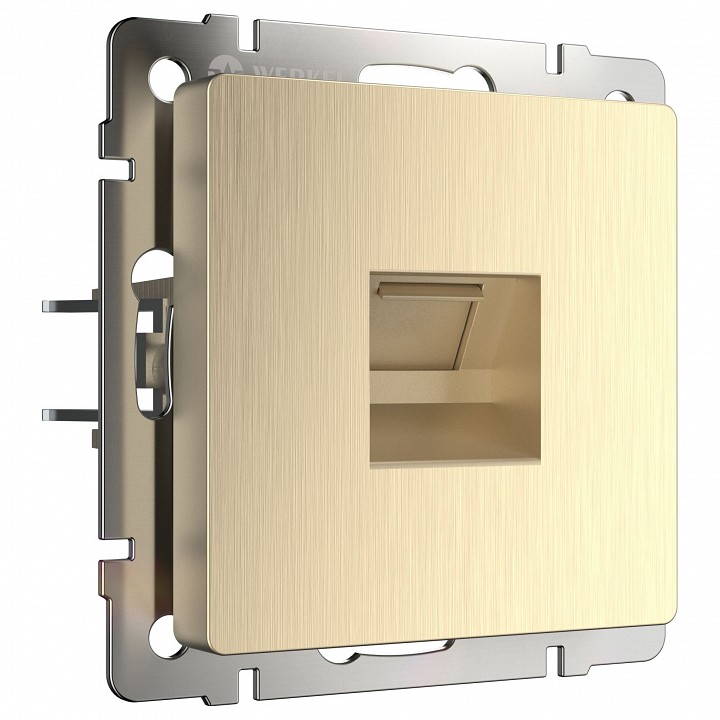 Розетка ethernet rj-45 без рамки werkel шампань рифленый w1181010
