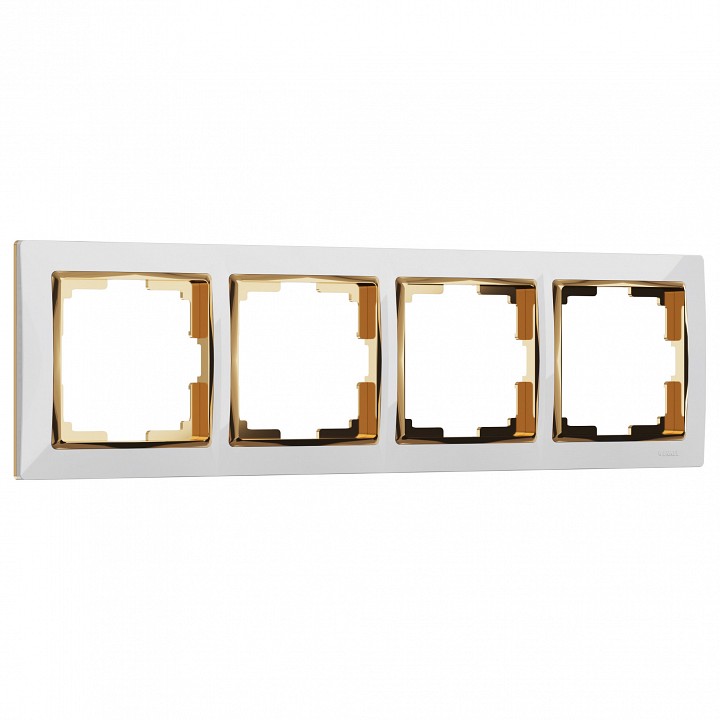 Рамка на 4 поста werkel snabb (белый/золото) w0041933