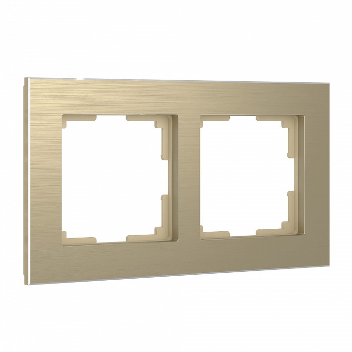 Рамка на 2 поста werkel aluminium (шампань) w0021711