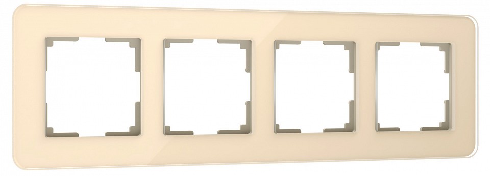 Рамка на 4 поста werkel elite (айвори, Стекло) w0042443