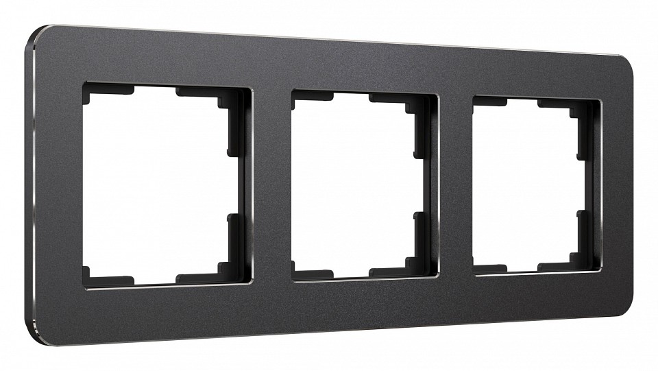 Рамка на 3 поста werkel platinum (черный алюминий) w0032608