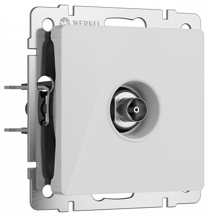 Тв-розетка без рамки werkel белый акрил w1183041