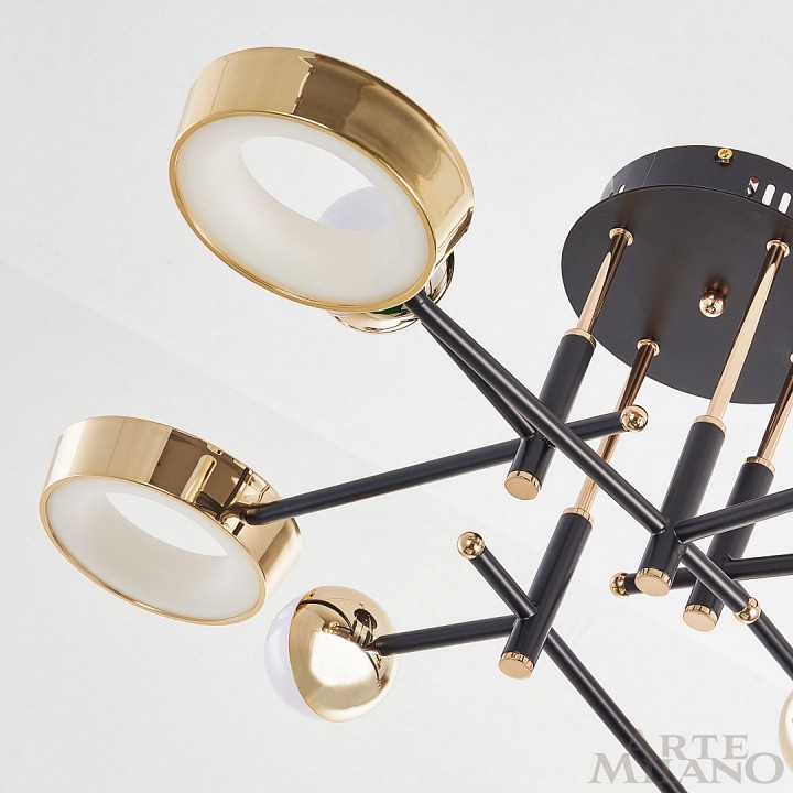 Потолочная люстра arte milano ferrara-73210 273299/8 bk/gd