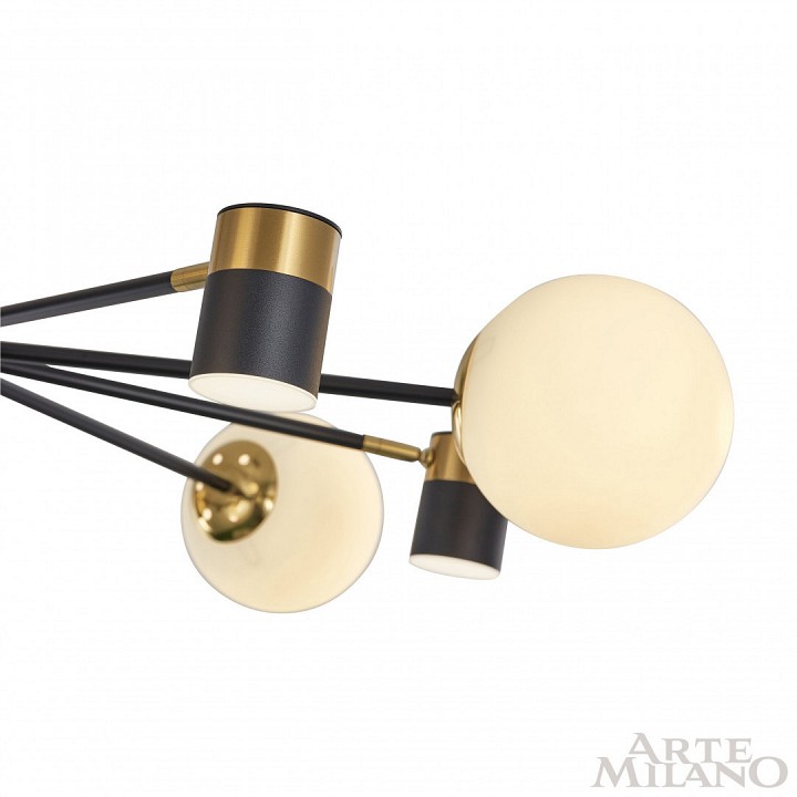 Люстра на штанге arte milano ferrara-71040 274802/10 bk/gd