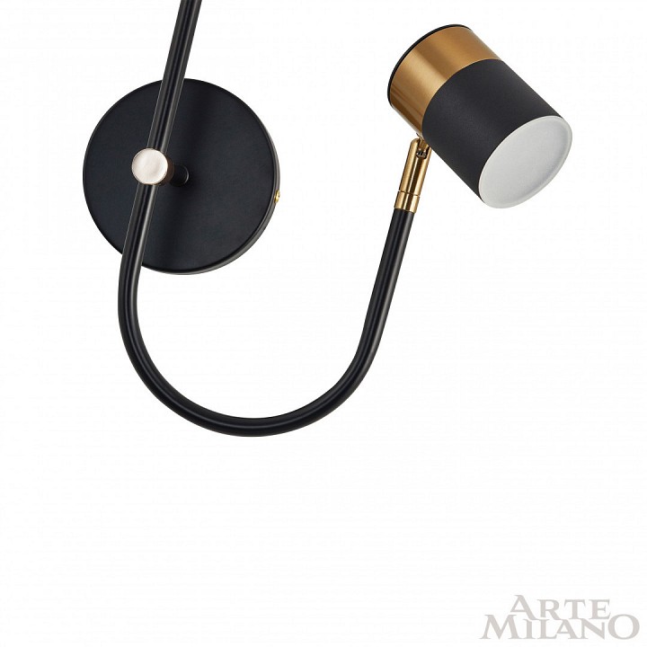 Бра с подсветкой arte milano ferrara-71040 274802/1+1b bk/gd