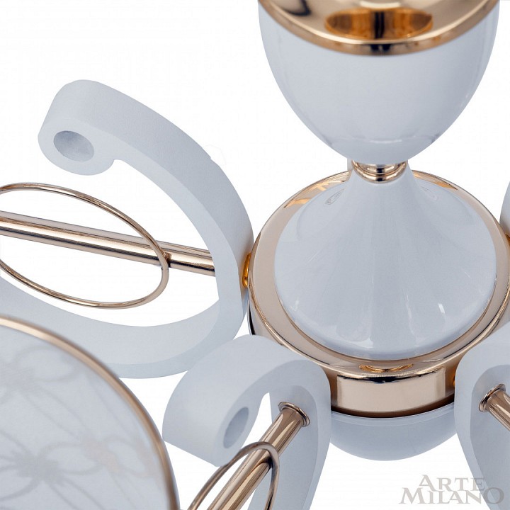 Подвесная люстра arte milano florentia-3097 303097/6 wh/gd