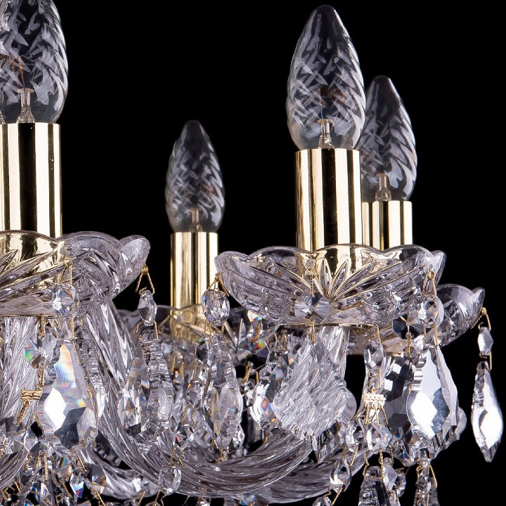 Подвесная люстра bohemia ivele crystal 1402 1402/10/240/g/leafs