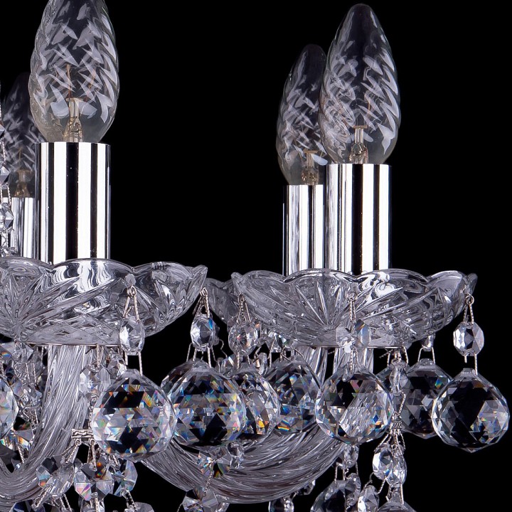 Подвесная люстра bohemia ivele crystal 1402 1402/8/195/ni/balls