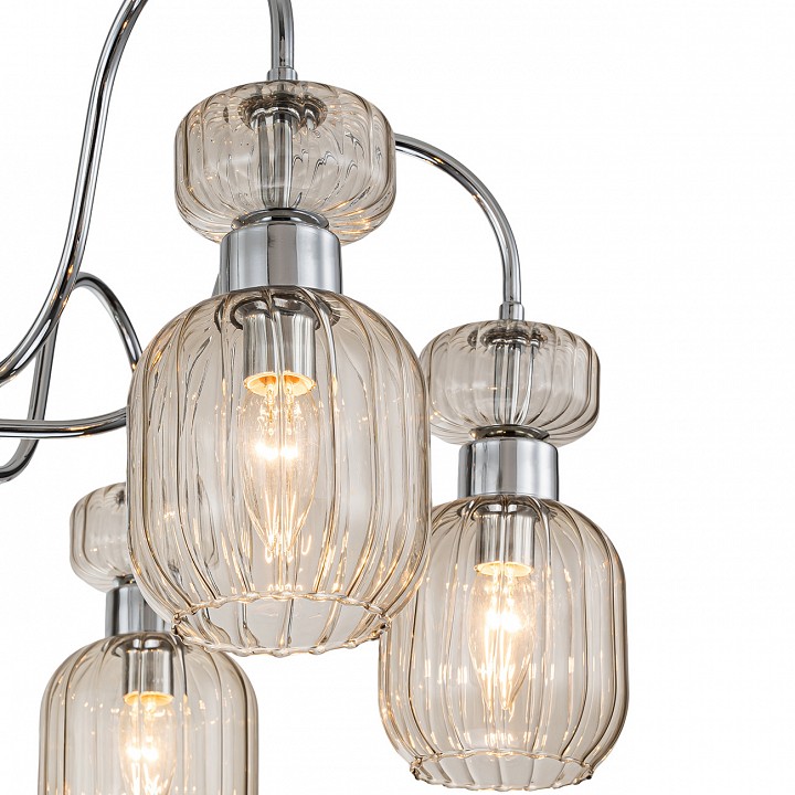 Люстра на штанге escada gloss 1141/6pl chrome/beige