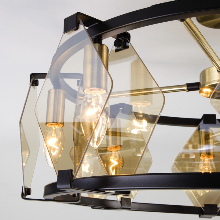 Люстра на штанге eurosvet aragon 60126/8 черный smart (60116/8)