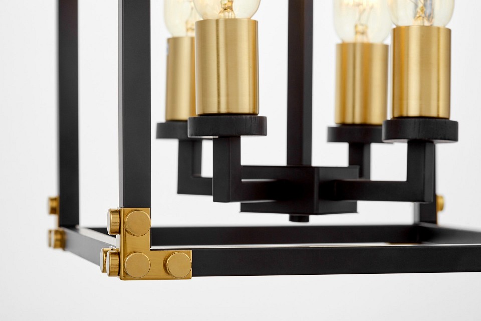 Люстра на штанге lumina deco waldorf ldp 1140-4 bk+md