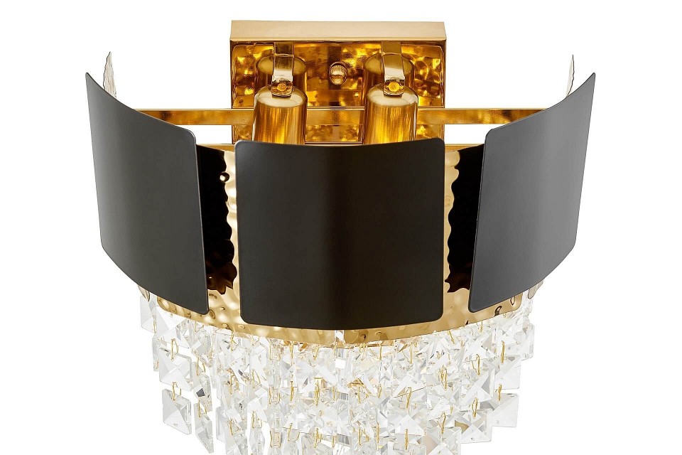 Накладной светильник lumina deco molina ldw 7045-2 bk+gd