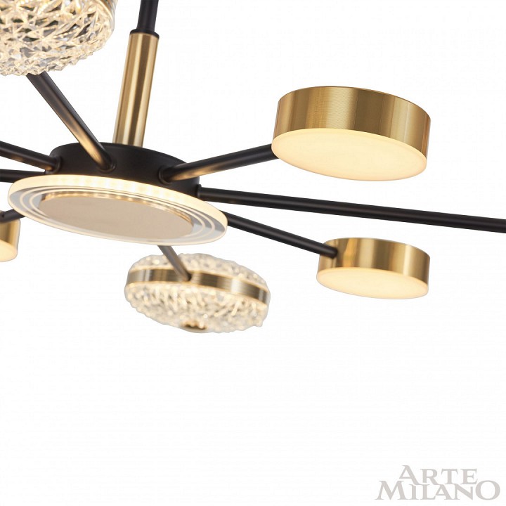Люстра на штанге arte milano ferrara-72069 272069/8 bk/gd