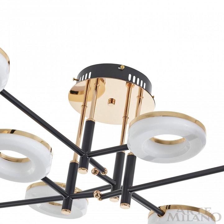 Потолочная люстра arte milano ferrara-72999 272999/8 bk/gd