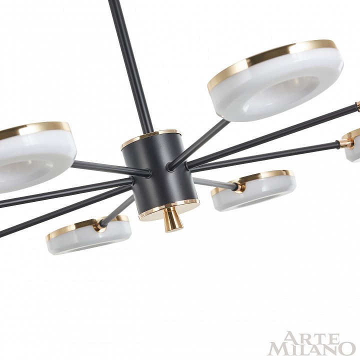 Люстра на штанге arte milano ferrara-72999 277499/8 bk/gd