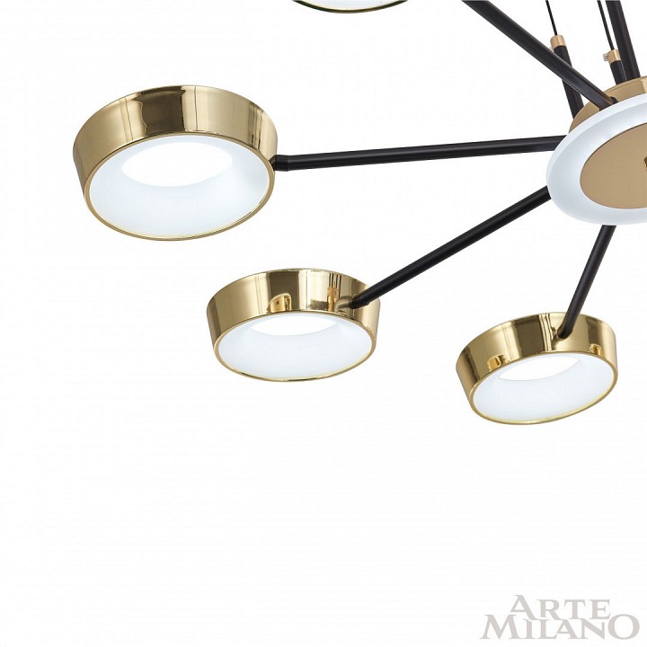 Подвесная люстра arte milano ferrara-71079 271079/8 bk/gd
