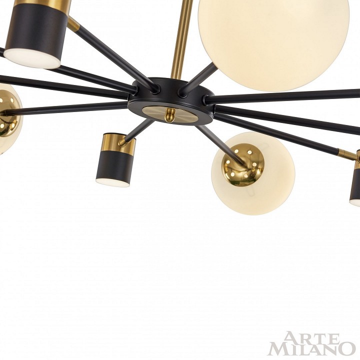 Люстра на штанге arte milano ferrara-71040 274802/10 bk/gd