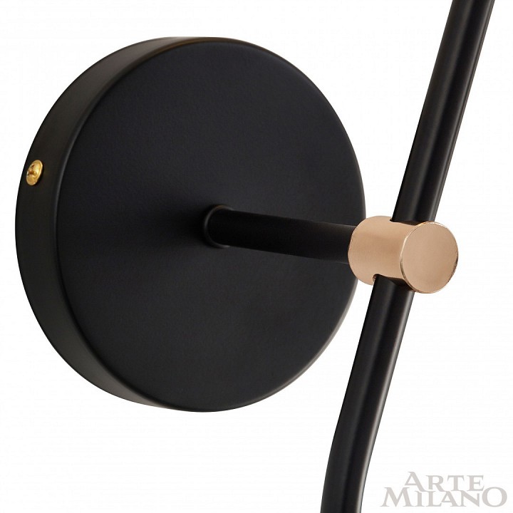 Бра с подсветкой arte milano ferrara-71040 274802/1+1b bk/gd