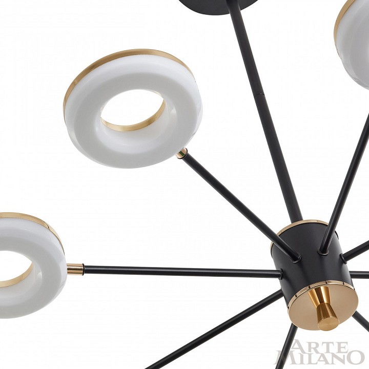 Люстра на штанге arte milano ferrara-72999 277499/8 bk/gd