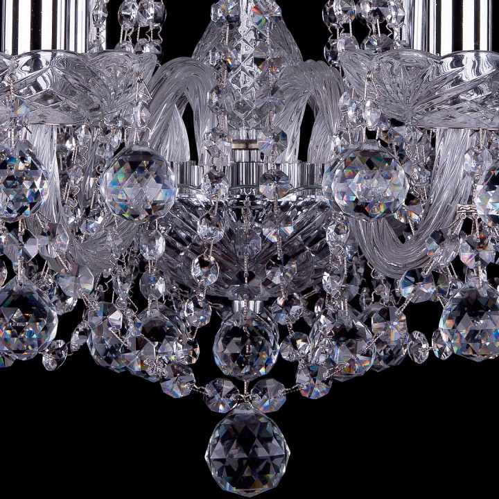 Подвесная люстра bohemia ivele crystal 1402 1402/8/195/ni/balls