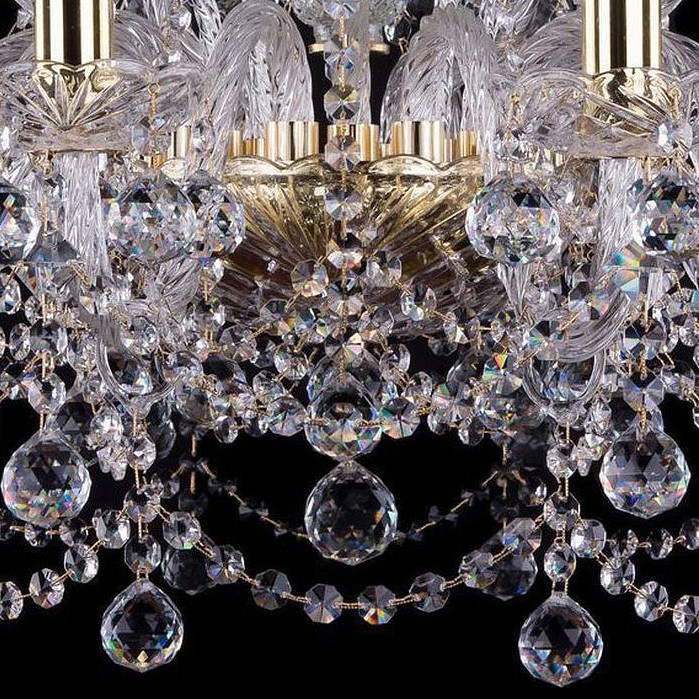 Подвесная люстра bohemia ivele crystal 1411 1411/10+5/240/g/balls