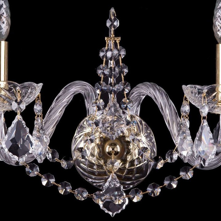 Бра bohemia ivele crystal 1411 1411b/2/160/g/leafs