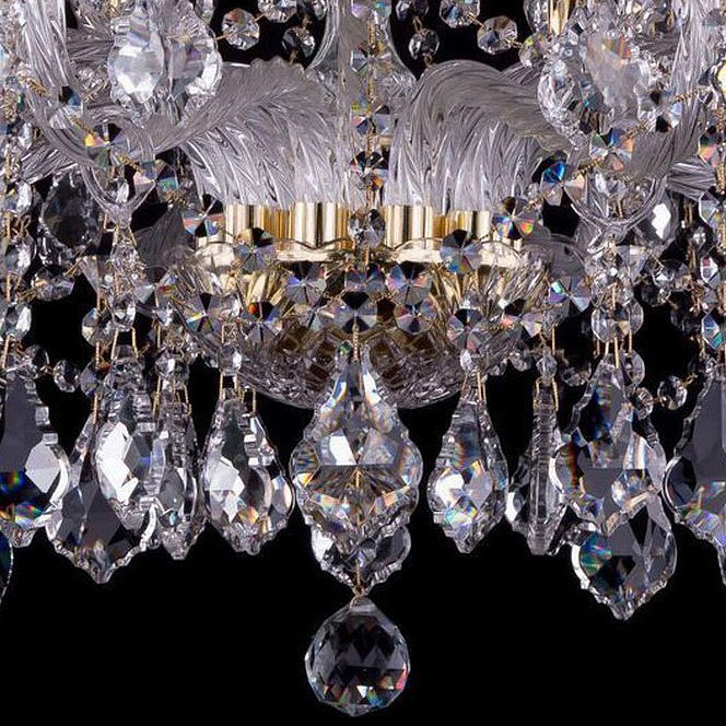 Подвесная люстра bohemia ivele crystal 1413 1413/10+5/300/g/leafs