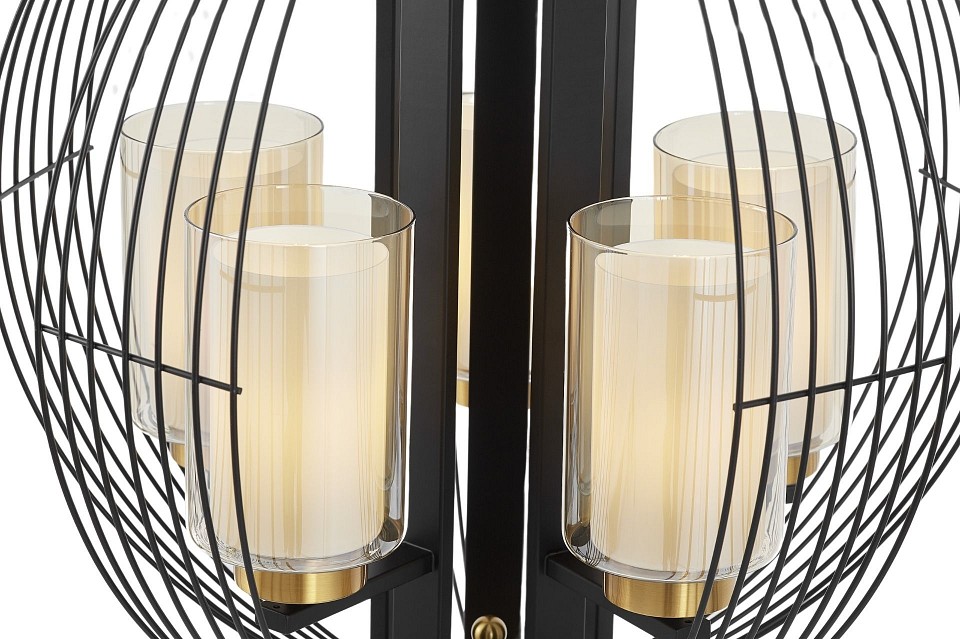 Подвесная люстра lumina deco ponti ldp 1245-5 bk+md