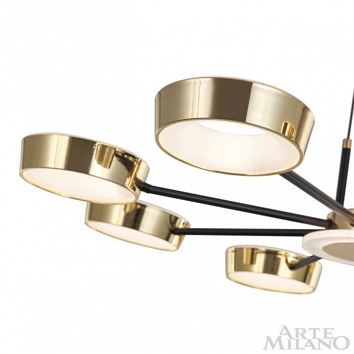 Подвесная люстра arte milano ferrara-71079 271079/8 bk/gd