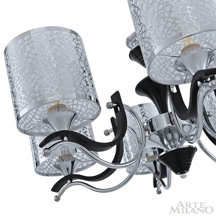 Подвесная люстра arte milano florentia-6787 306787/6 bk/ni