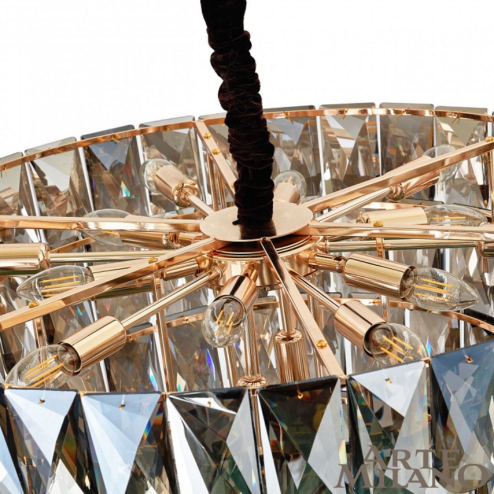 Подвесная люстра arte milano am-33608b 33608b.d750.h530.e14.18 g