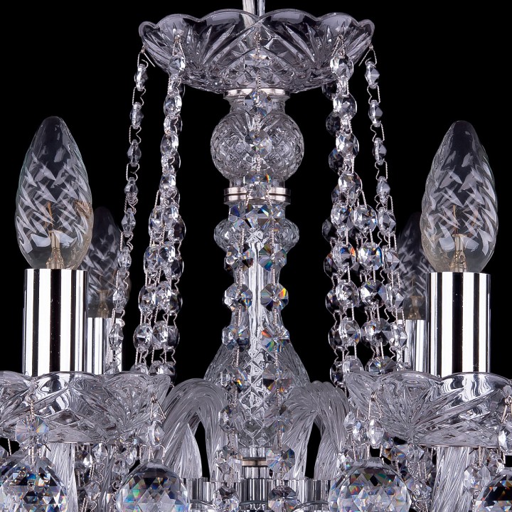 Подвесная люстра bohemia ivele crystal 1402 1402/8/195/ni/balls