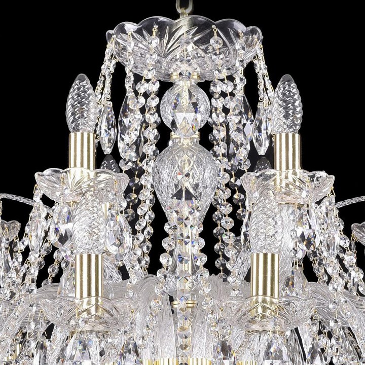 Подвесная люстра bohemia ivele crystal 1411 1411/16+8/360/g